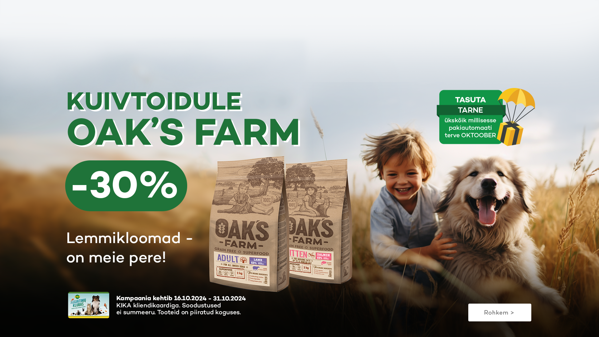 Sausam pašarui OAK'S FARM -30%!