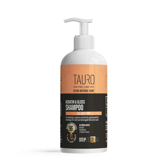 TAURO PRO LINE Ultra Natural Care keratiiniga šampoon koertele ja kassidele 