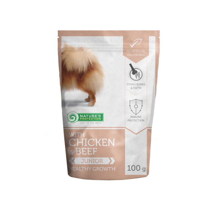 NATURE'S PROTECTION Healthy growth Junior dog With chicken and beef, консервы для молодых собак с курицей и говядиной, в пакетике 