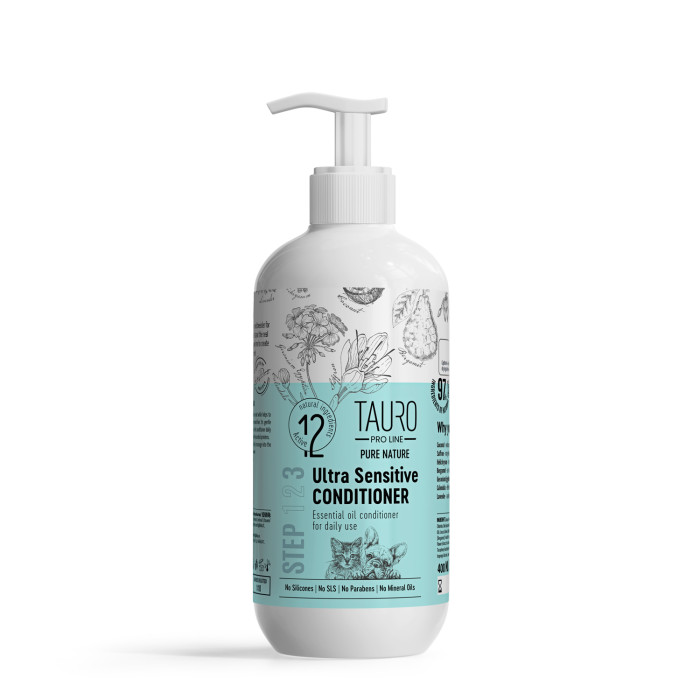 TAURO PRO LINE Pure Nature Ultra Sensitive, palsam tundliku nahaga koerte ja kasside karvkattele 