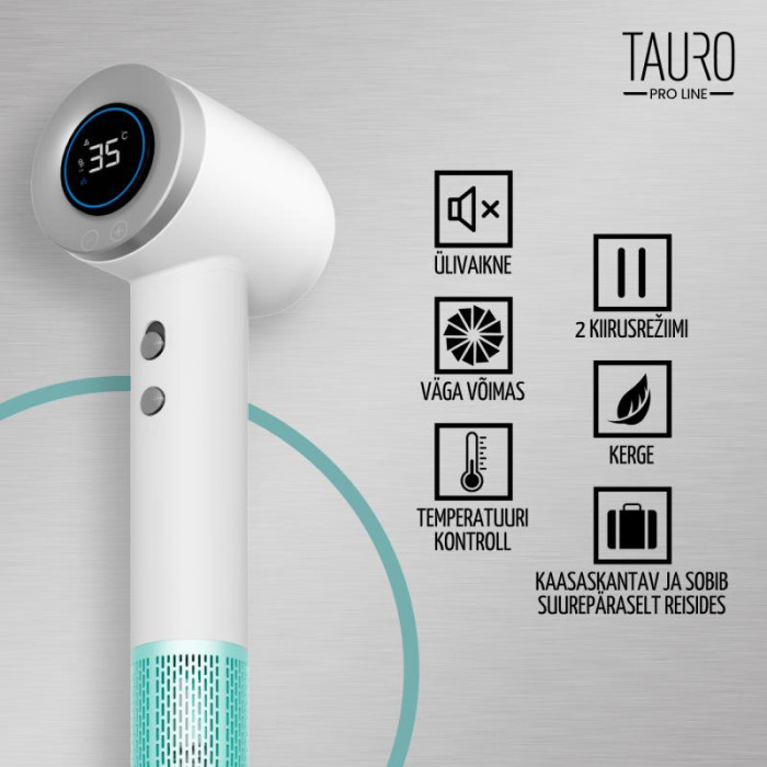 TAURO PRO LINE ручной фен для сушки шерсти домашних животных, с технологией генерирования отрицательных ионов 