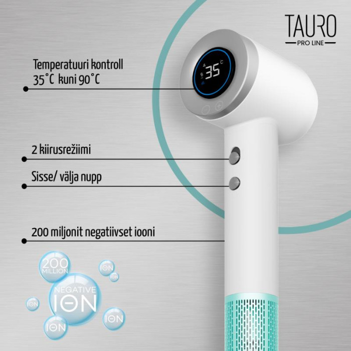 TAURO PRO LINE ручной фен для сушки шерсти домашних животных, с технологией генерирования отрицательных ионов 