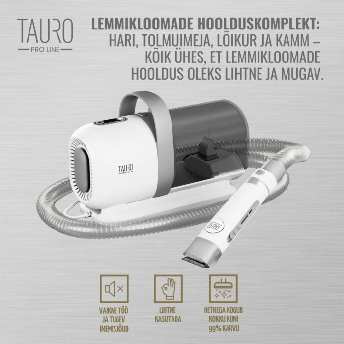 TAURO PRO LINE 7in1 Lemmiklooma karvkatte hoolduskomplekt tolmuimejaga 