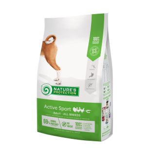 NATURE'S PROTECTION kuivtoit kõigile aktiivsetele täiskasvanud koeratõugudele, kodulinnuliha ja krilliga 4 kg x 2