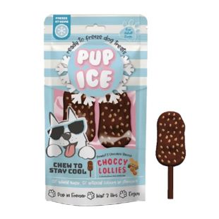 IMAGINELLES Pup Ice пищевые добавки-лакомства, в форме мороженого "Rocket Lollies" со вкусом арахиса и шоколада, 90 г, 2 шт.