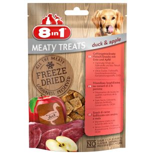 8IN1 пищевые добавки-лакомства для собак, лиофилизированная утятина и яблоки 50 г