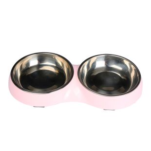 SUPER DESIGN миска для домашних животных, двойная розовая, 2 x 0,22 л, 28,08x14,7x2,8 cм