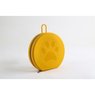 SUPER DESIGN дорожная миска для домашних животных, двойная, силиконовая желтая, 2 x 0,76 л, 18,3x17,5x4,3 cм