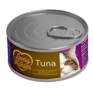 LOVELY HUNTER konservsööt täiskasvanud kassidele tuunikalaga 85 g x 12