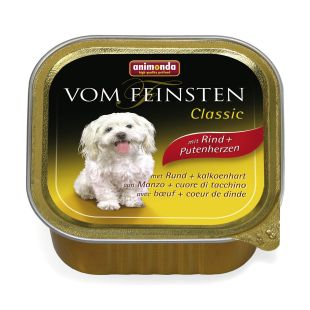 ANIMONDA Vom feinsten classic konservsööt täiskasvanud koertele veiseliha ja kalkunisüdametega 150 g x 22