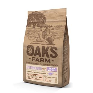 OAK'S FARM Cухой корм для взрослых стерилизованных кошек с бараниной 6 кг